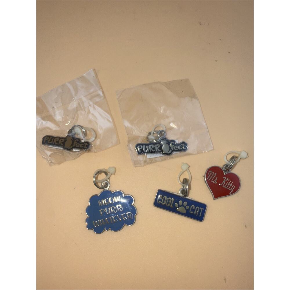 FOR Cats -Lot of 5 QualityEnamel Charm/Pendant Craft Jewelry Design